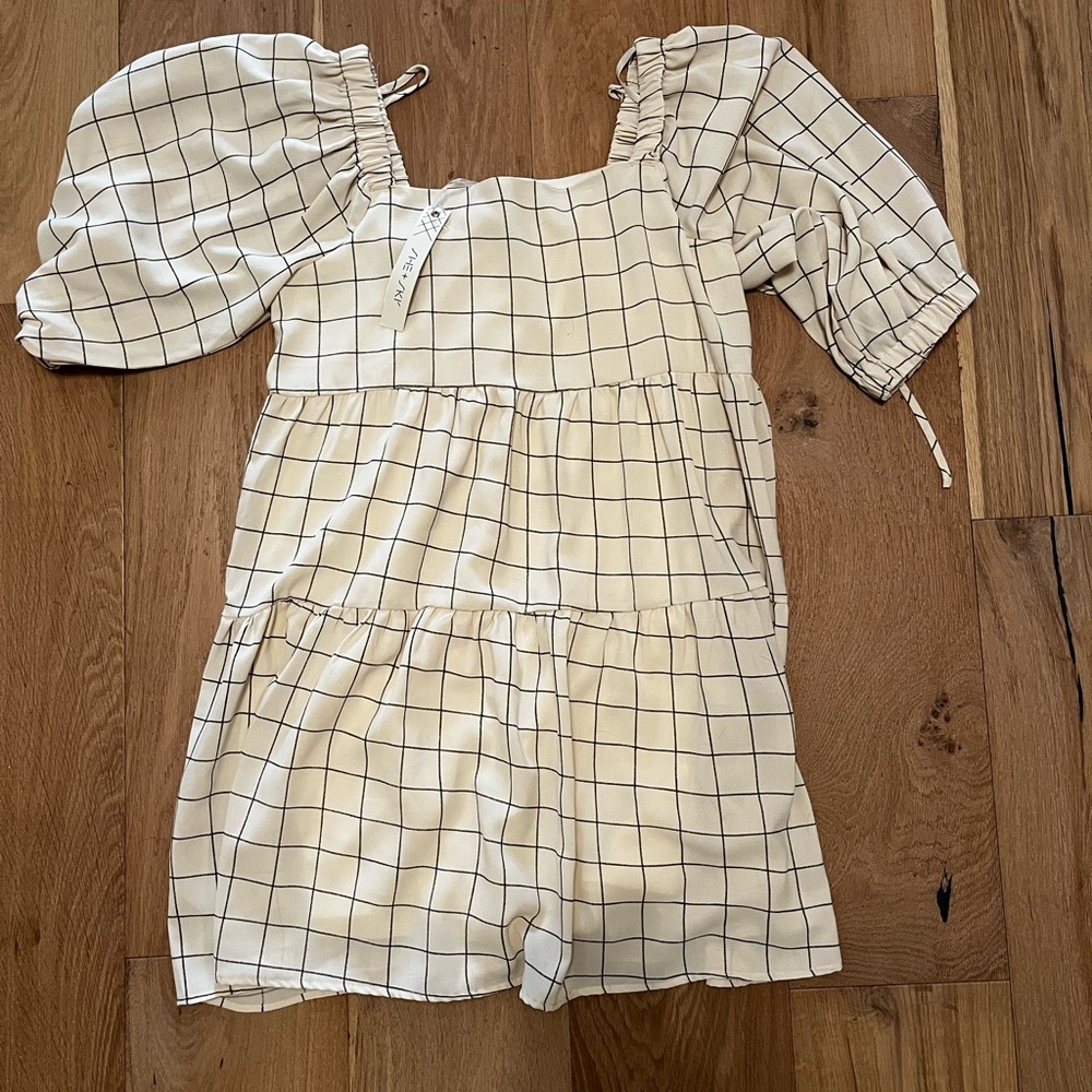Black & White Checkered tiered dress